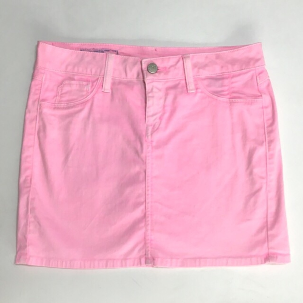 🆕 Fade to Blue Neon Pink Sassy Skirt Denim 25